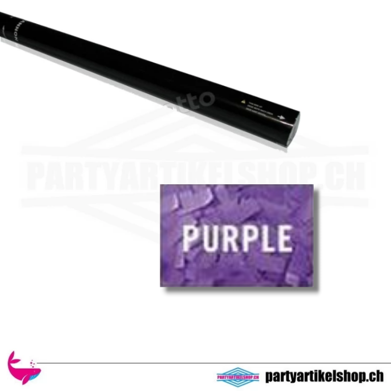 Luftschlangen Partykanone mit purple Papierstreamern - 80cm