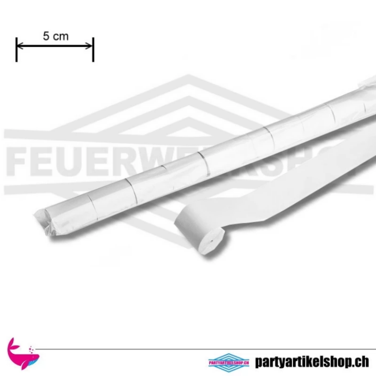 Papier Luftschlangen Weiss (Streamer) - breite Ausführung 5cm x 20 Mtr.